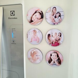 Imã de Madeira Redondo 6 unidades