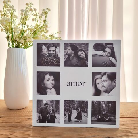 Quadro Memórias de Amor com 8 Fotos
