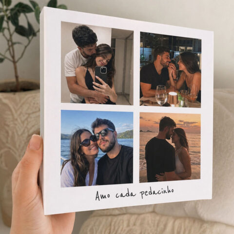 Pedacinhos de Amor – Quadro com 4 Fotos